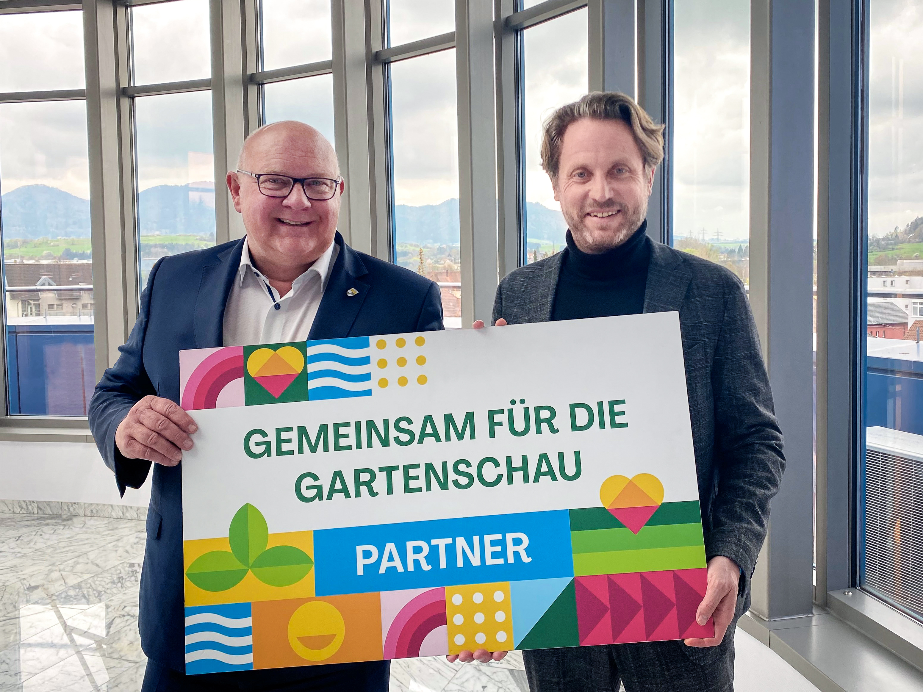 Voller Vorfreude auf eine tolle Gartenschau (v. l.): Oberbürgermeister Helmut Reitemann und Bizerba-CEO und Gesellschafter Andreas W. Kraut